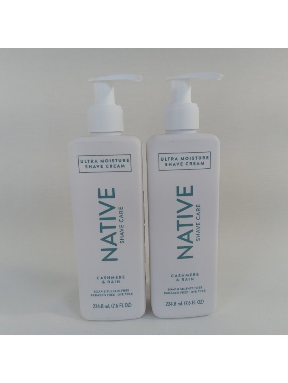 2 NATIVE Ultra Moisture Shave Cream Cashmere & Rain 7.6 fl oz Paraben